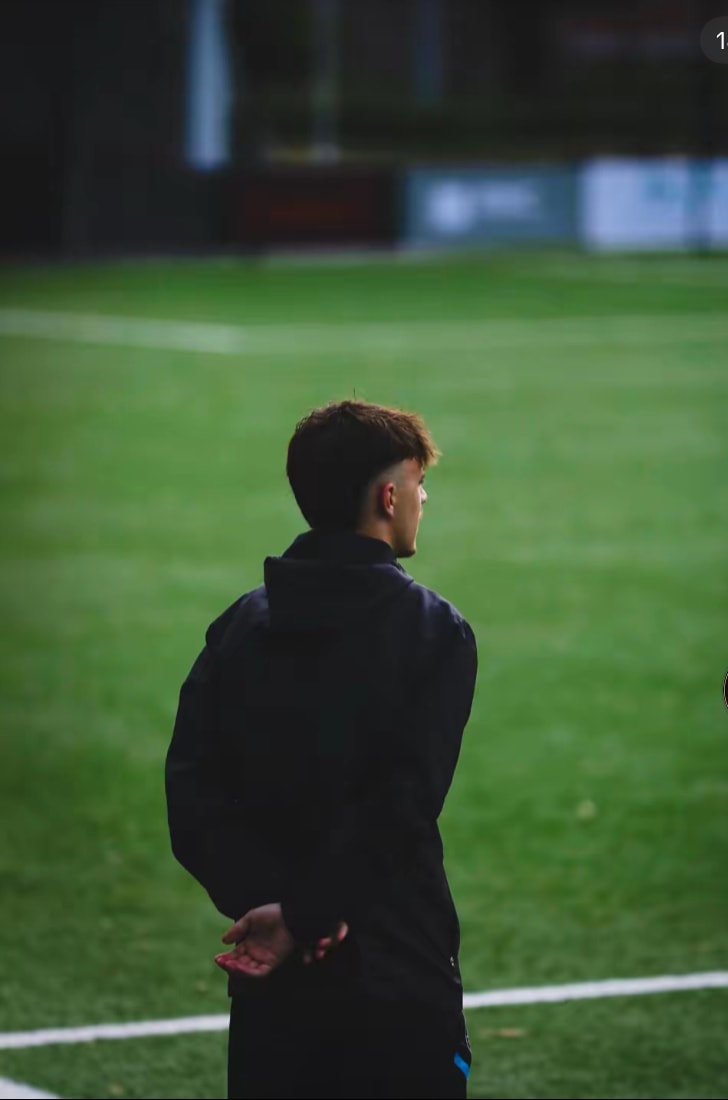 Attacking footballer in motion