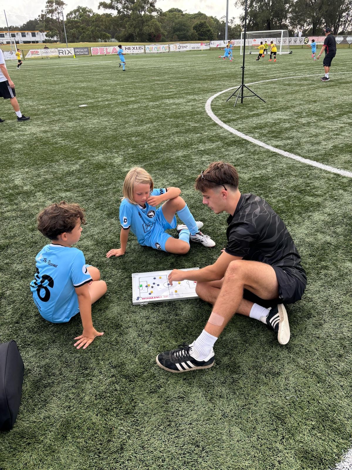 Small group football training session